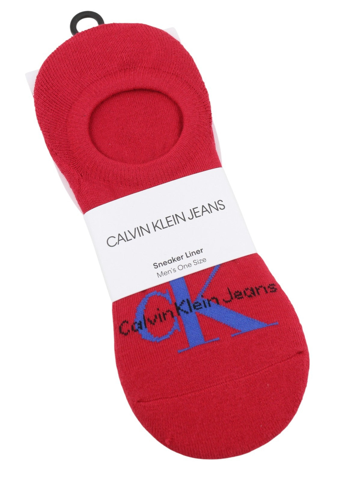 CALVIN KLEIN Sneaker Liner Men Socks EU40/46 Red Non-Slip Heel Logo Unisex