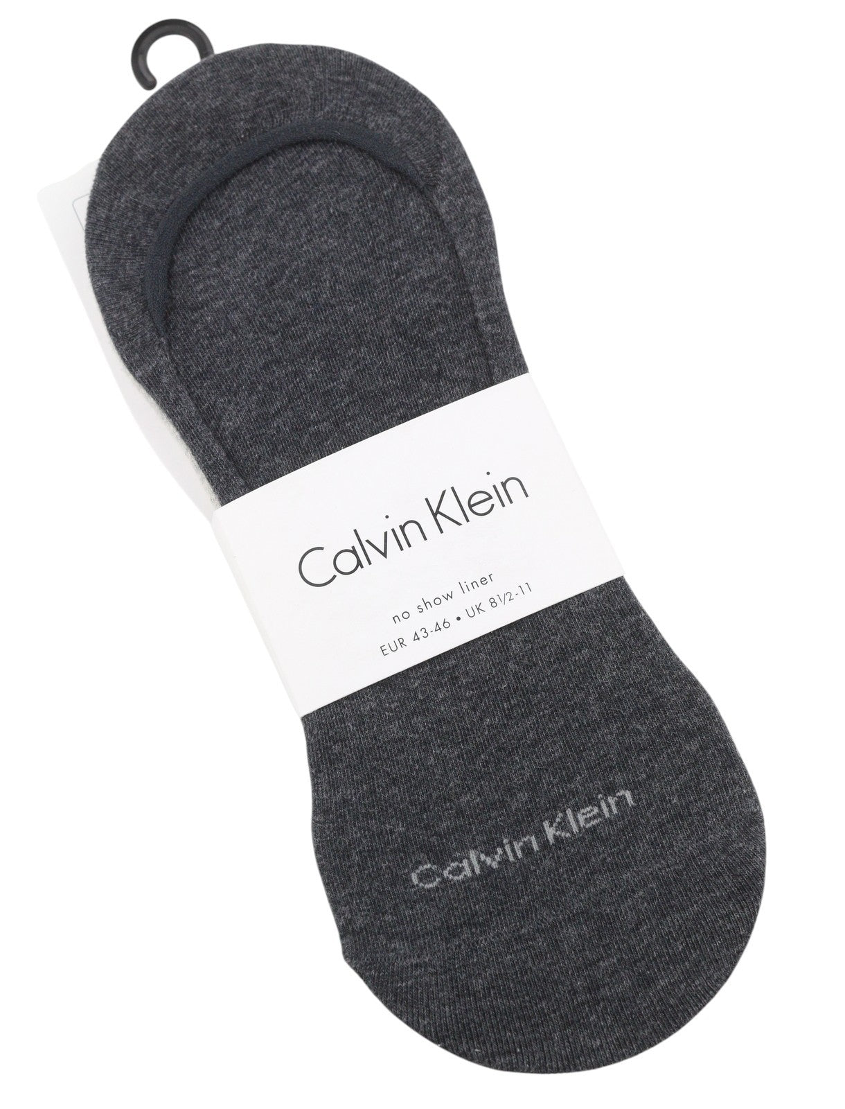 CALVIN KLEIN No Show Liner Men Socks EU43/46 Grey Melange Knit Twin Pack