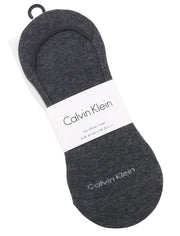 CALVIN KLEIN No Show Liner Men Socks EU43/46 Grey Melange Knit Twin Pack