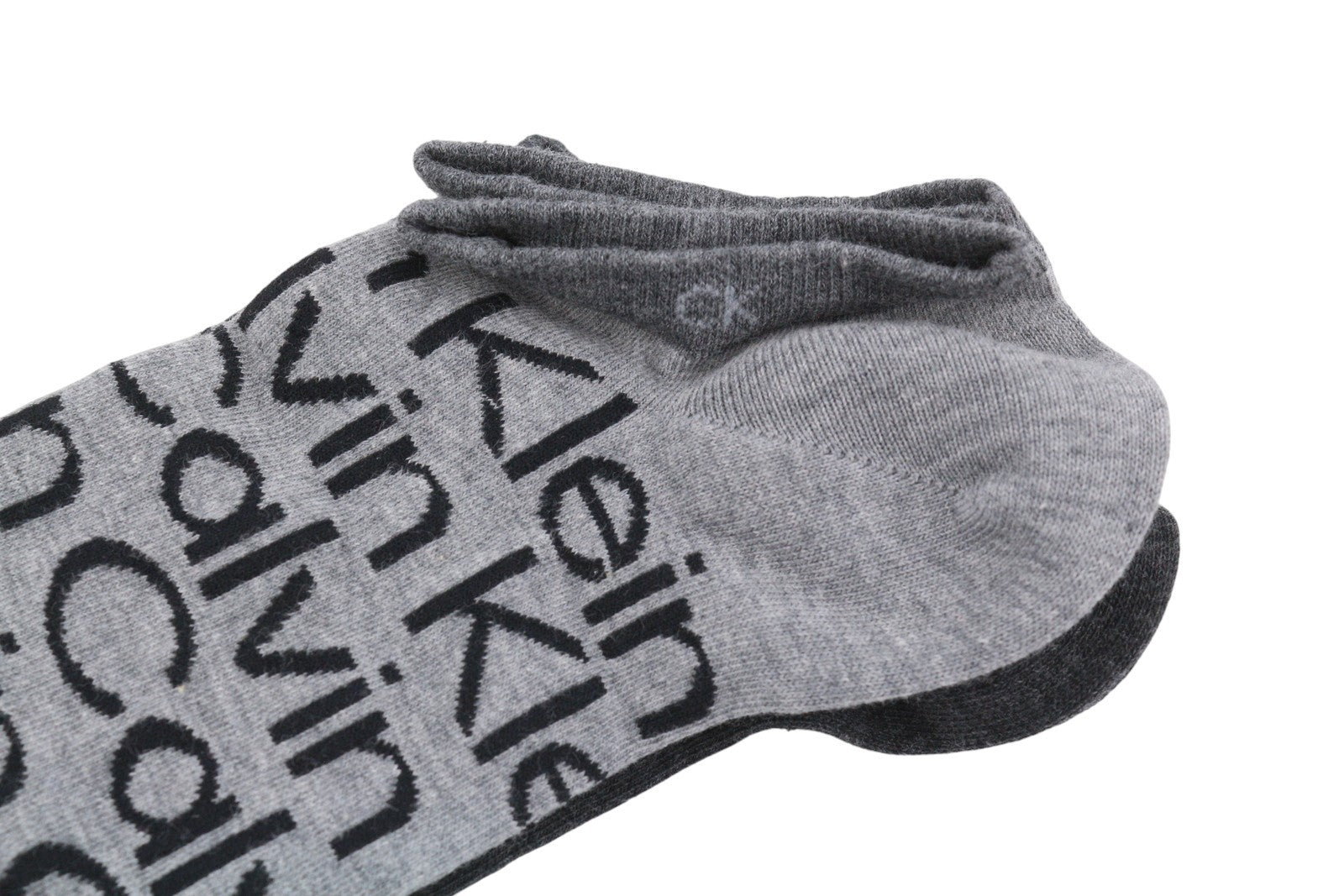 CALVIN KLEIN Sneaker Men Socks EU39/42 Mid Grey Melange Logo 2 Pack Unisex
