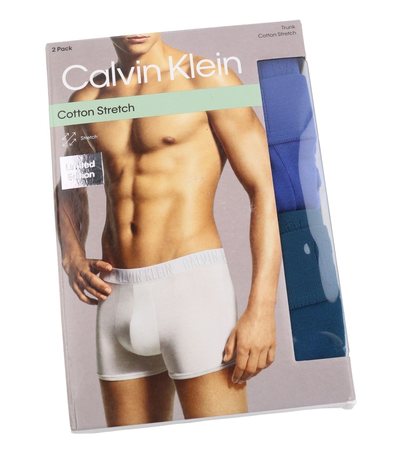 CALVIN KLEIN 2PK Trunk Men Underwear M Limited Edition Cotton Stretch Logo