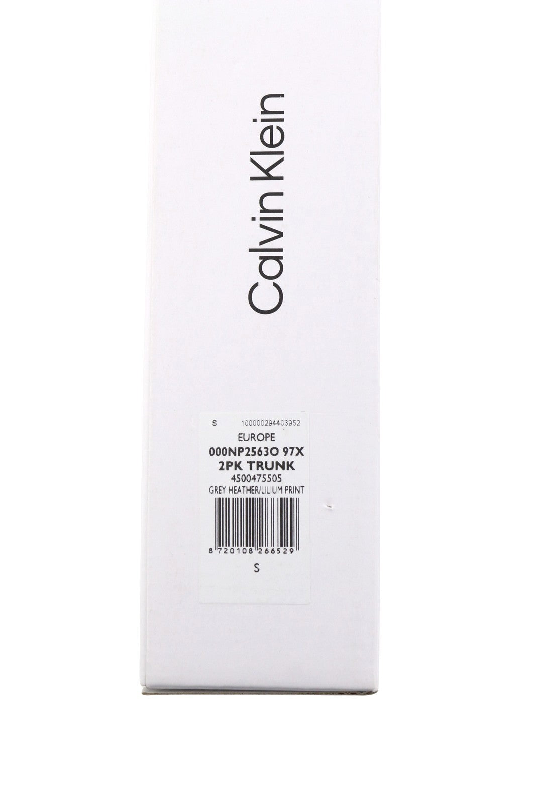 CALVIN KLEIN 2PK Trunk Men Underwear S Cotton Stretch Elastic Waist Pattern