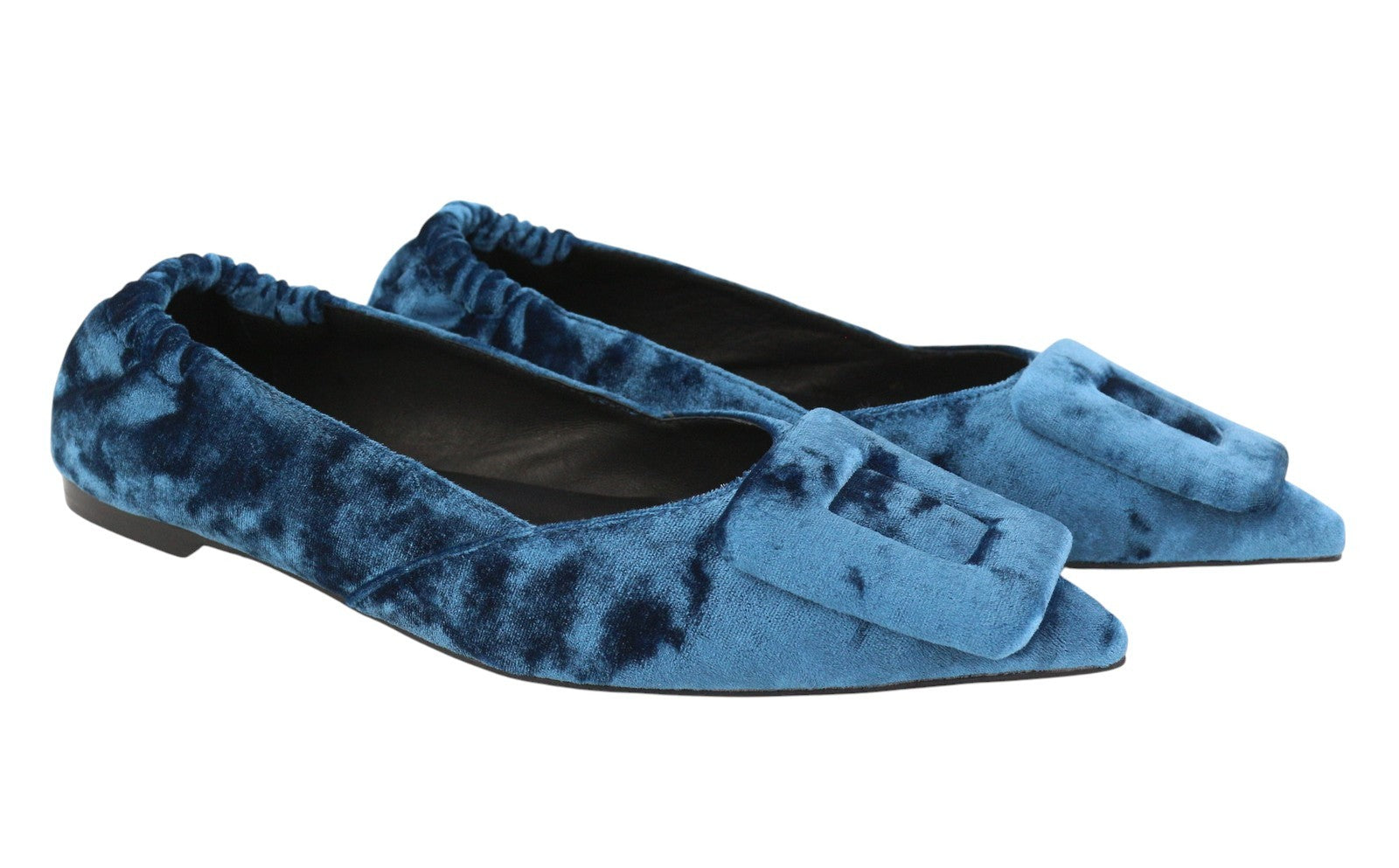 BIBI LOU Bochum Women Flats EU38 Blue Velvet Pointed Ballerina RRP179