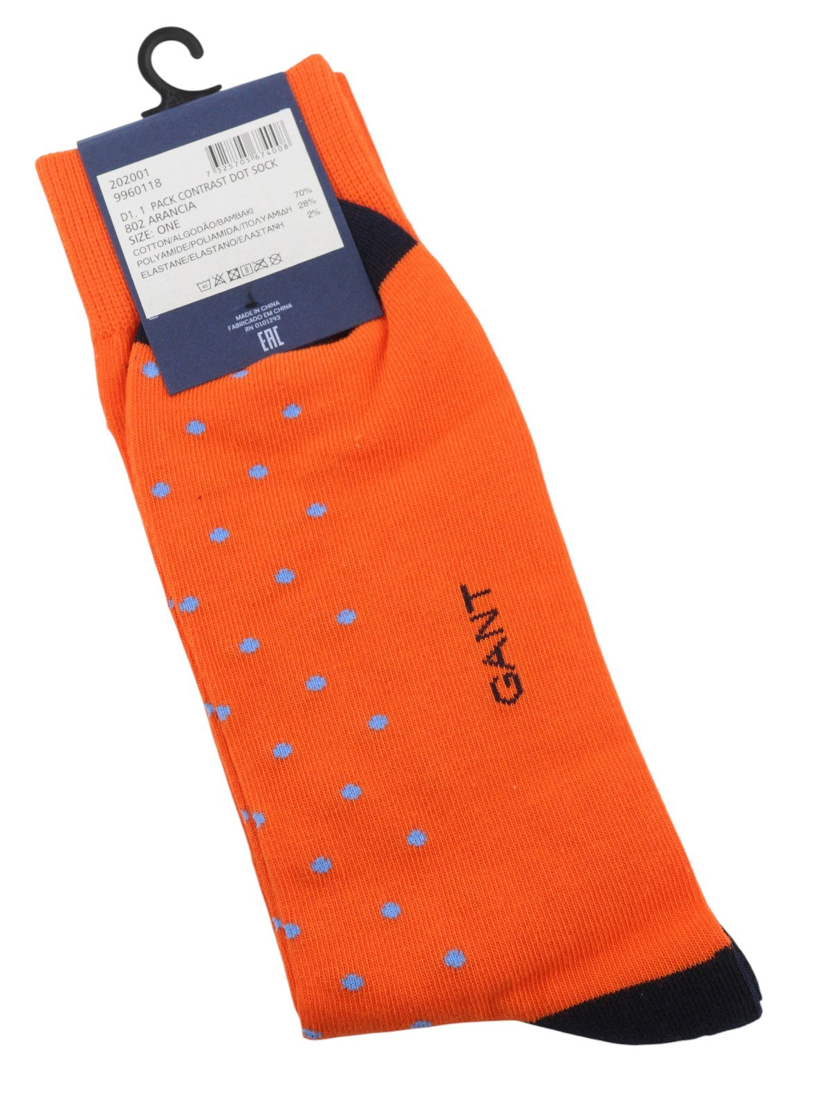 GANT Contrast Dot Men Socks OS Arancia Orange Knit Stretch Unisex