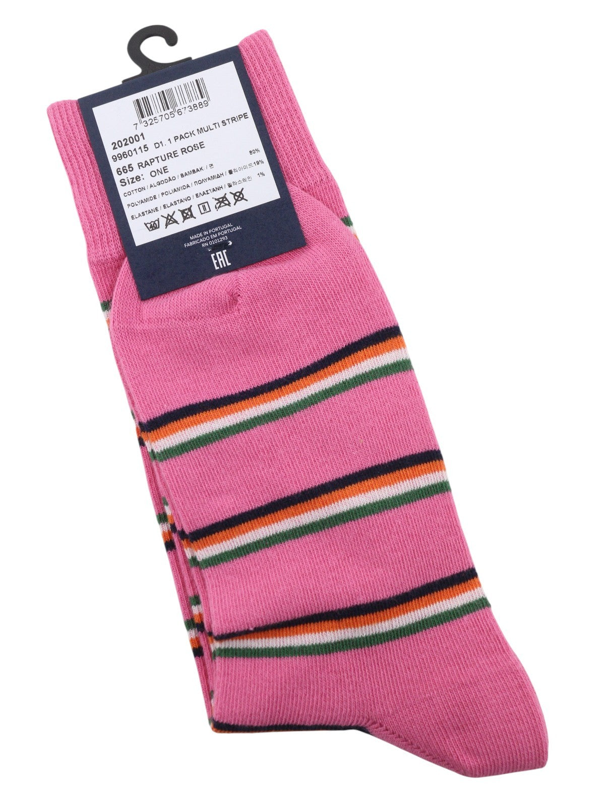 GANT 1 Pack Multi Stripe Women Socks OS Rapture Rose Knit Stretch Unisex