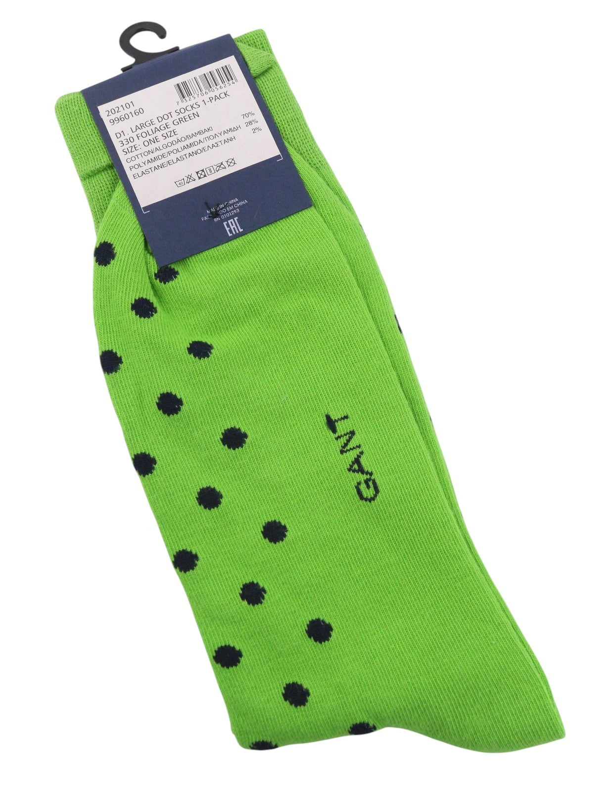 GANT Large Dot Men Socks OS Foliage Green Knit Stretch Unisex
