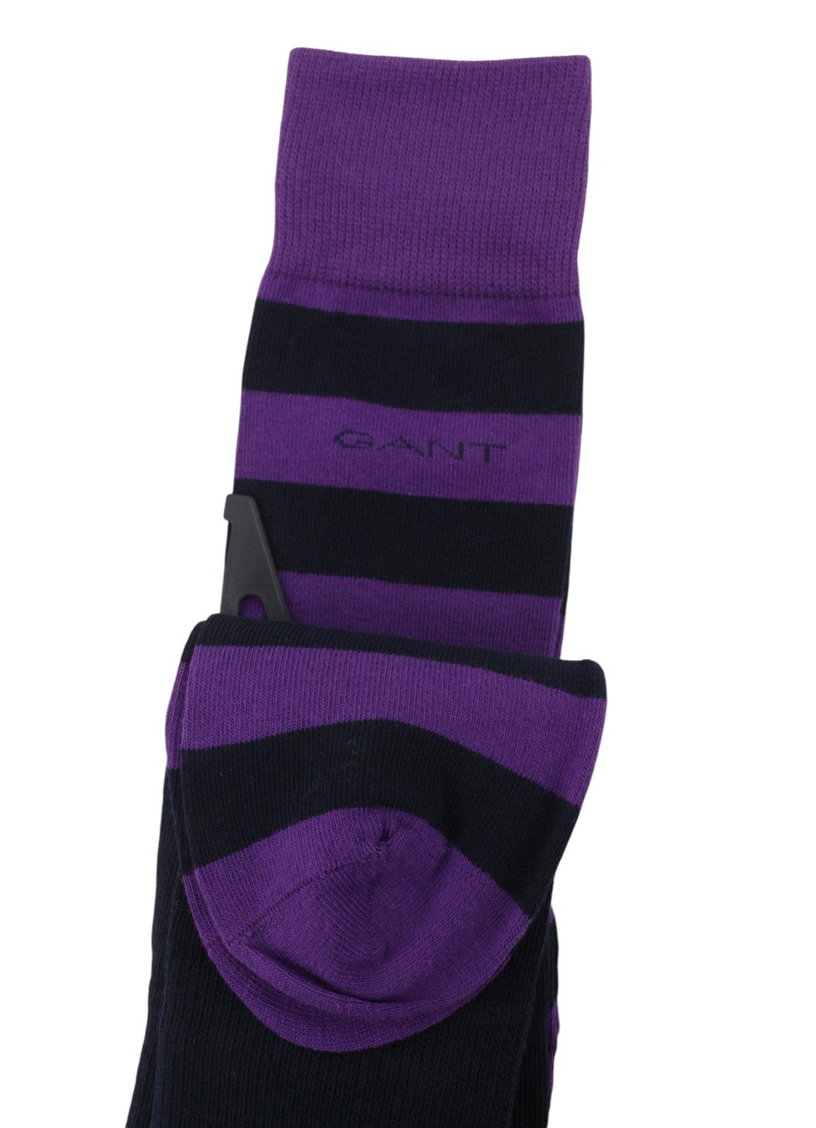 GANT Barstripe Solid 2 Pack Men Socks OS Imperial Purple Knit Stretch