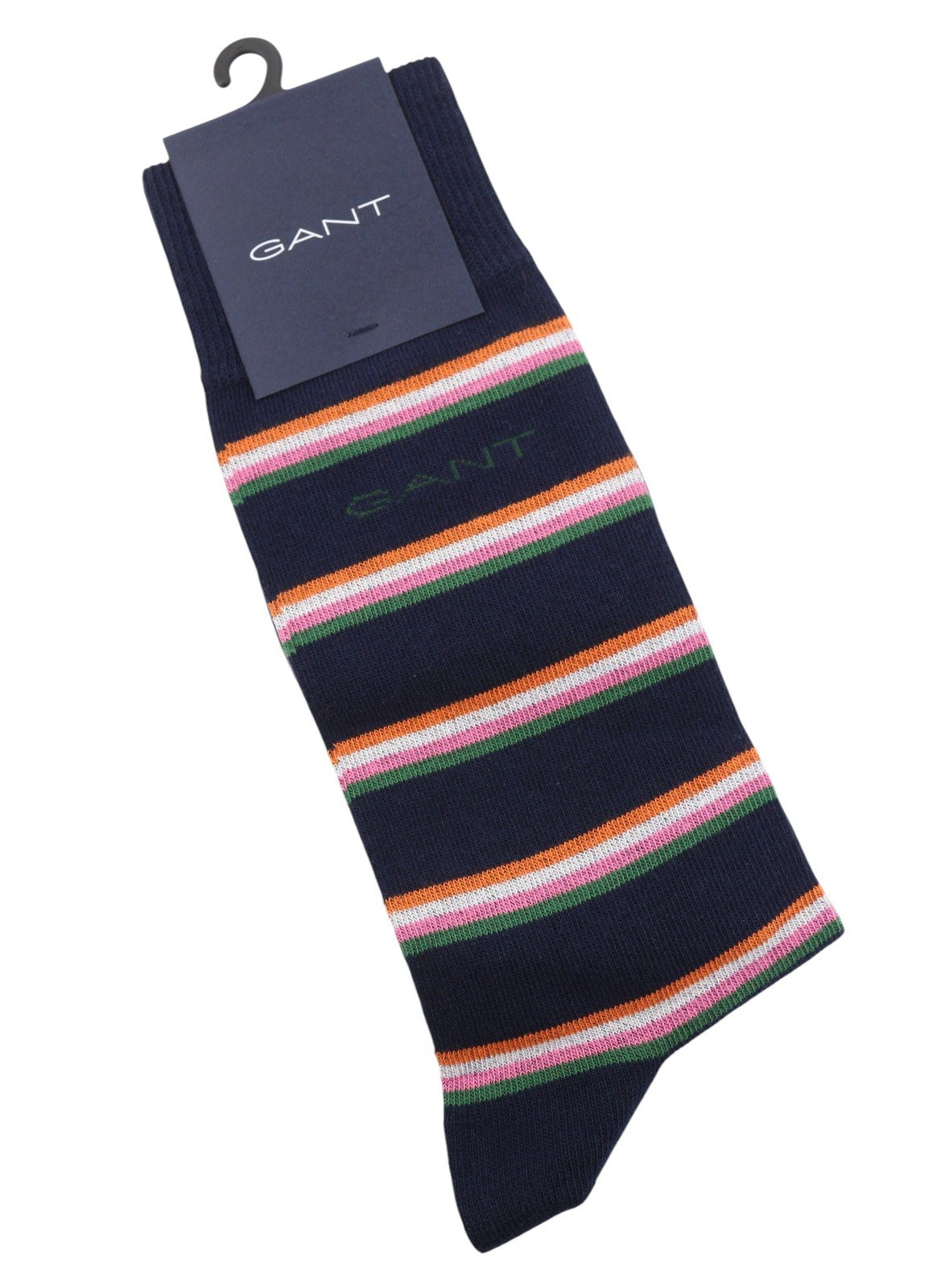 GANT 1 Pack Multi Stripe Men Socks OS Marine Cotton Knit Unisex