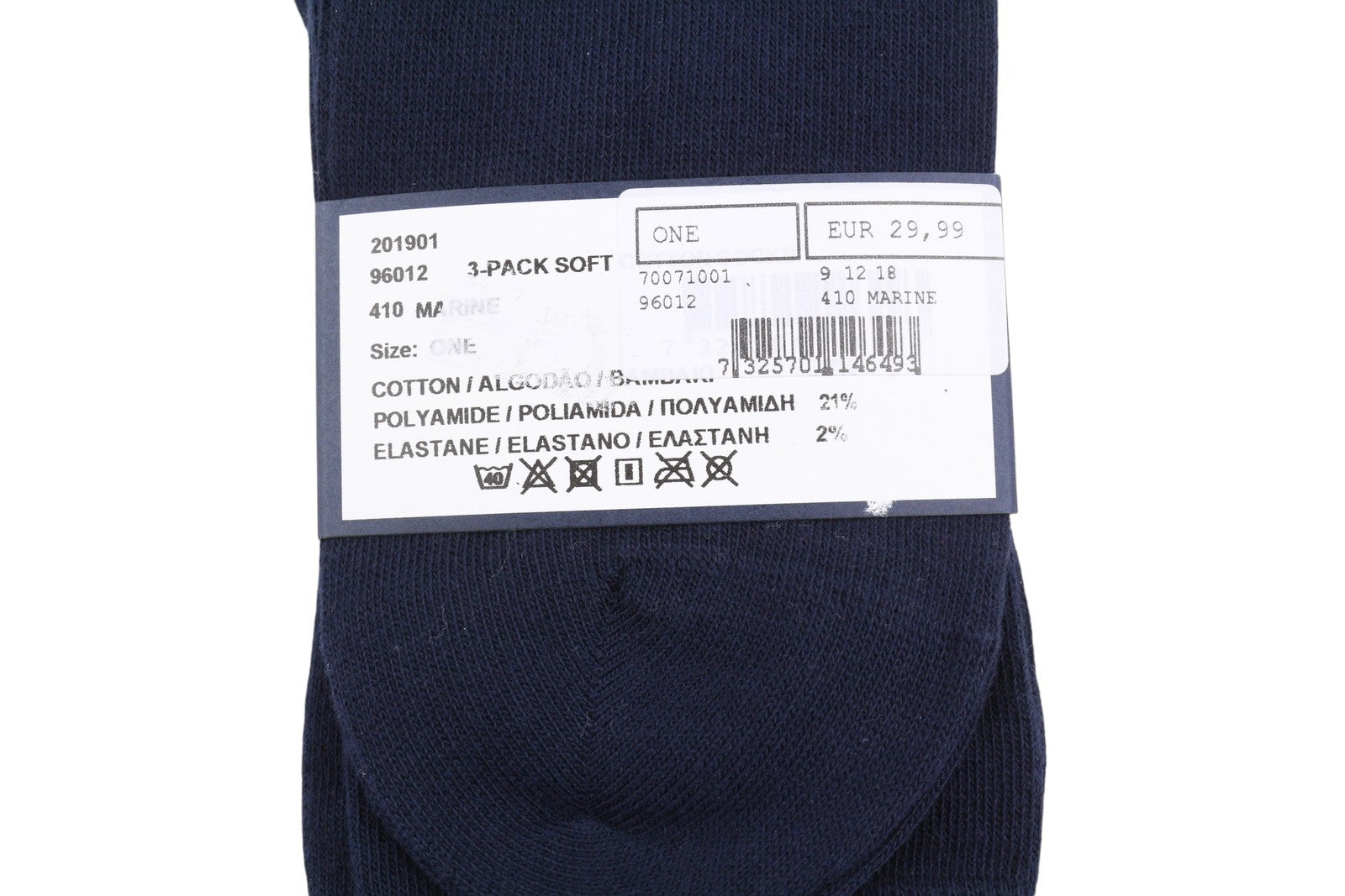 GANT 3 Pack Soft Men Socks OS Marine Cotton Knit Stretch Unisex