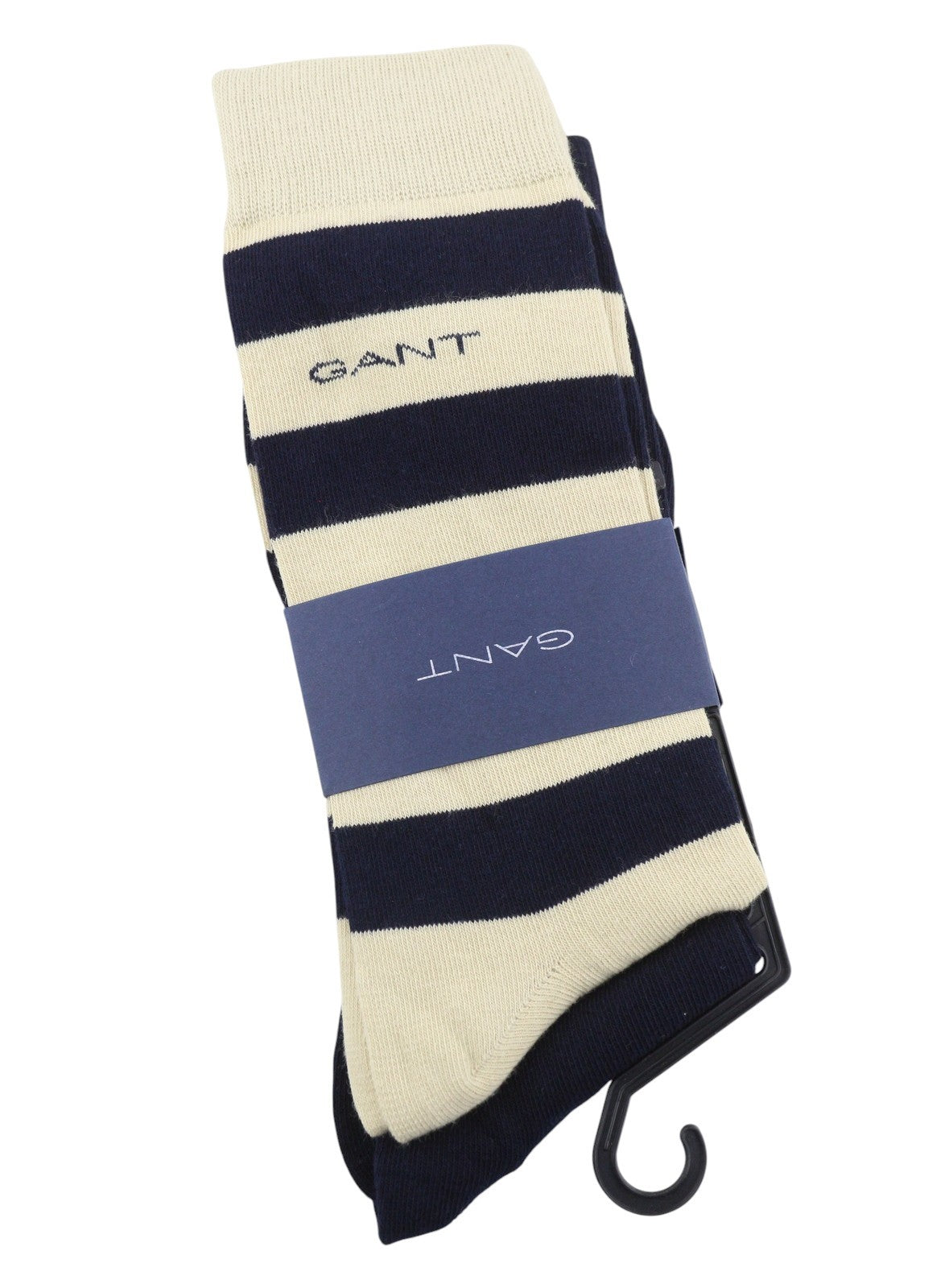GANT Barstripe Solid 2 Pack Men Socks OS Desert Beige Cotton Knit Unisex
