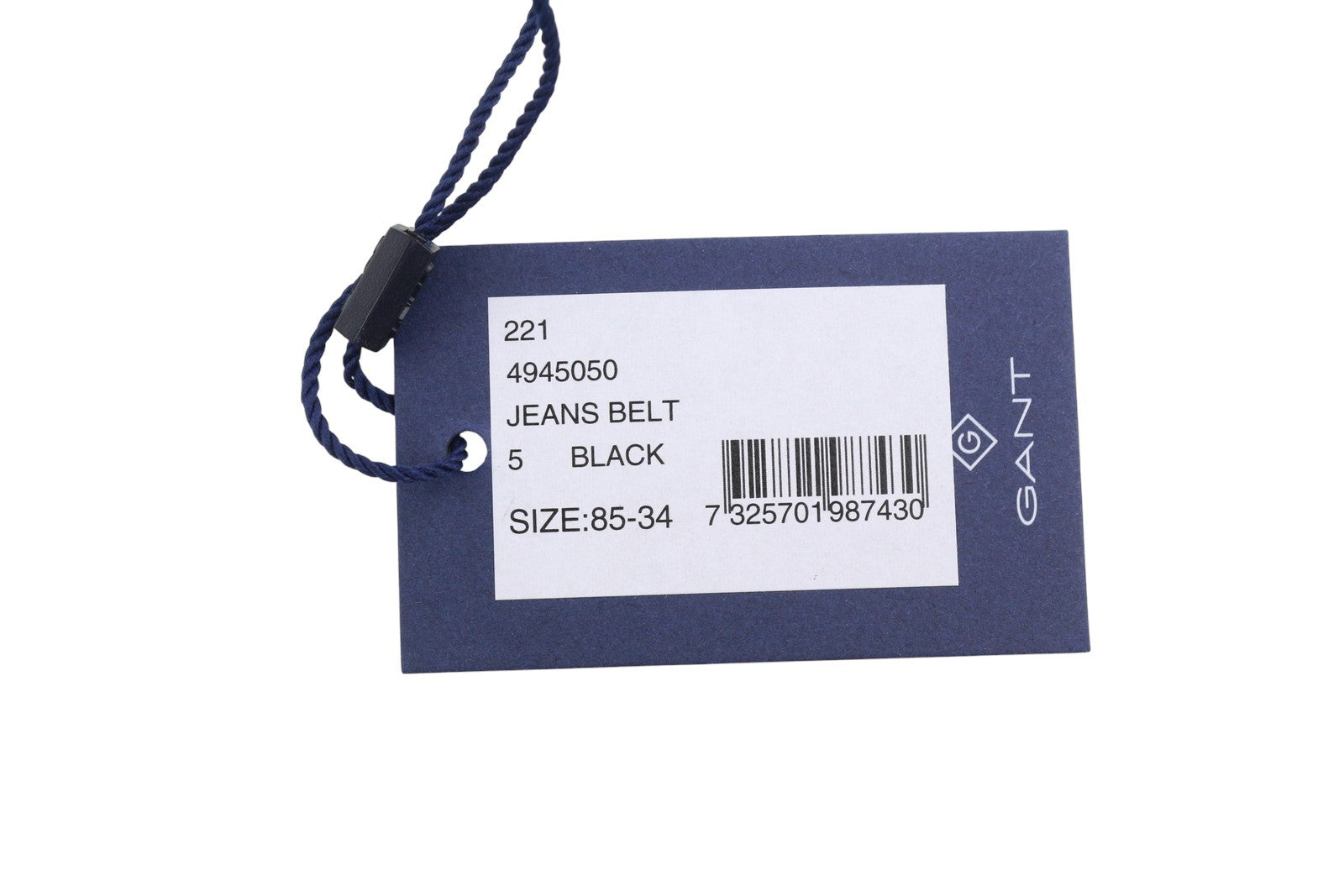 GANT Women Belt 85 CM Black Leather Silver Buckle Logo Casual