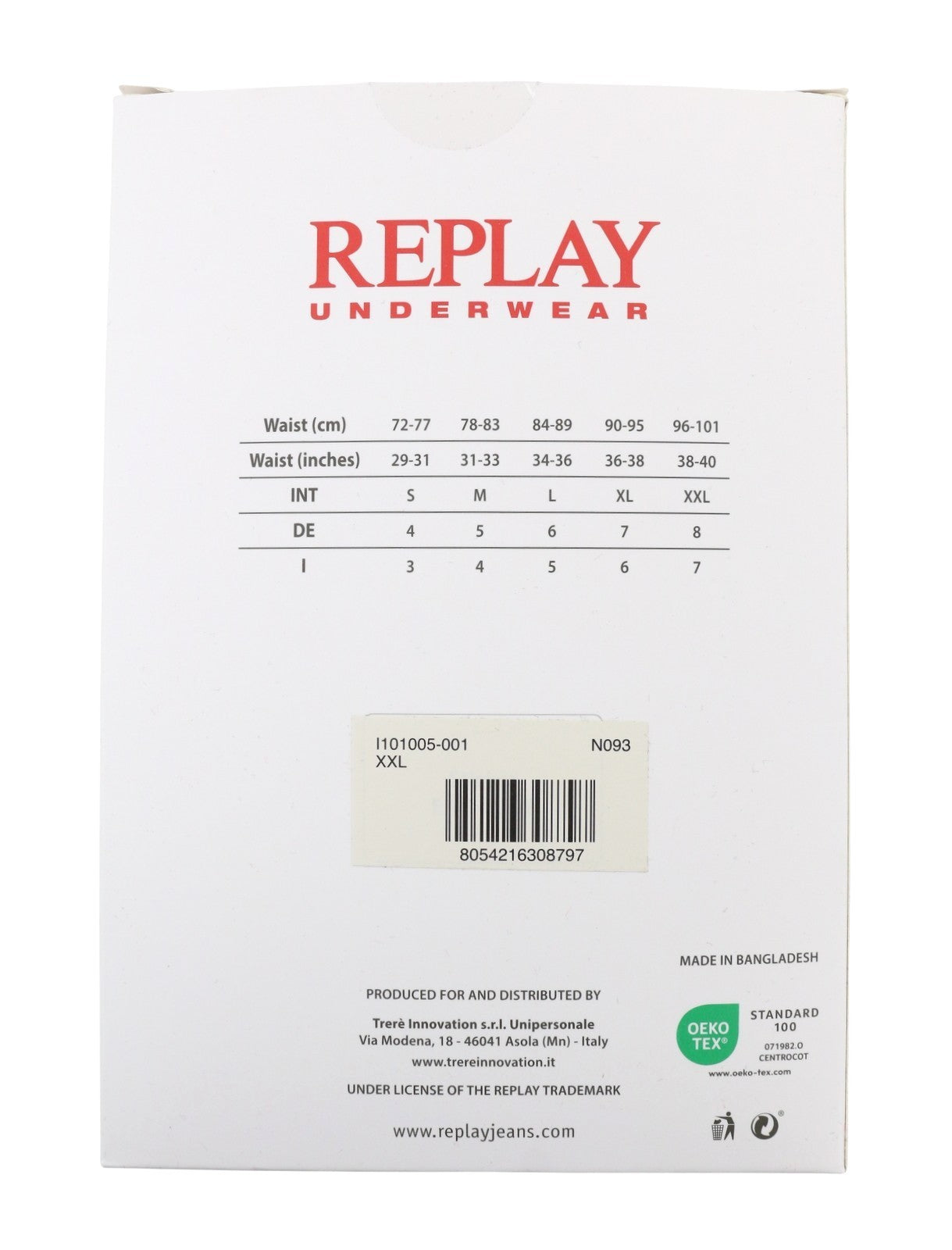 REPLAY Men Underwear 2XL Black Red Logo Cotton Stretch Trunks 2 Pack