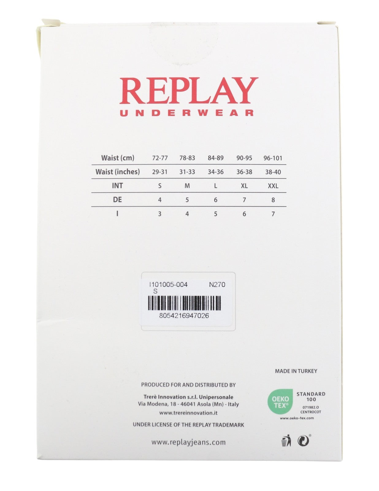 REPLAY Men Underwear S Black Waist Logo Cotton Stretch Trunks 2 Pack