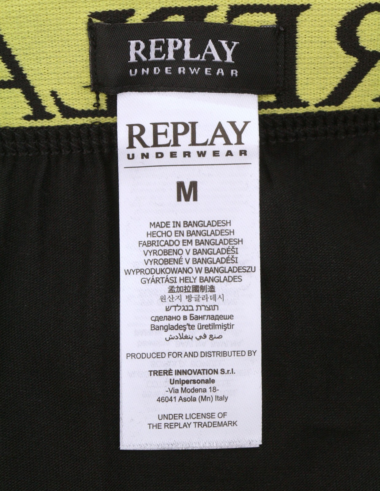 REPLAY Men Underwear M Black Elastic Waist Cotton Stretchy Trunks 2 Pack