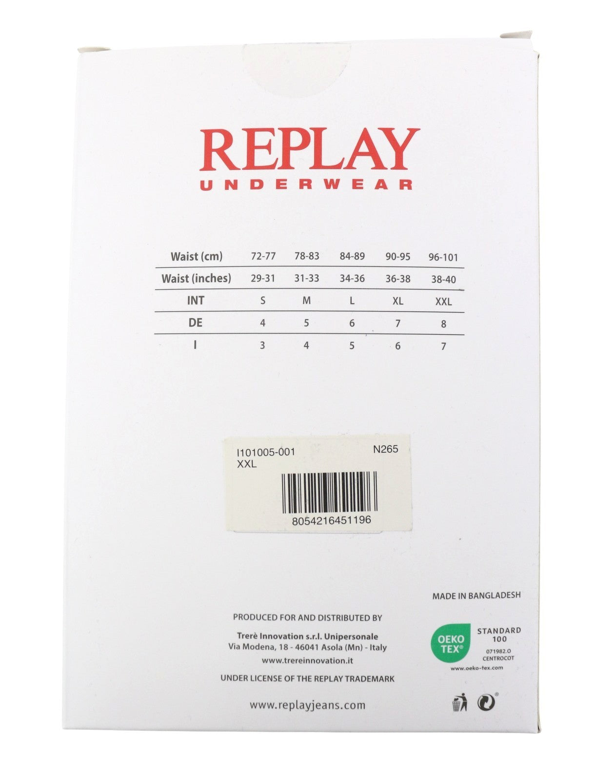 REPLAY Men Underwear 2XL Blue Elastic Waist Cotton Stretchy Trunks 2 Pack
