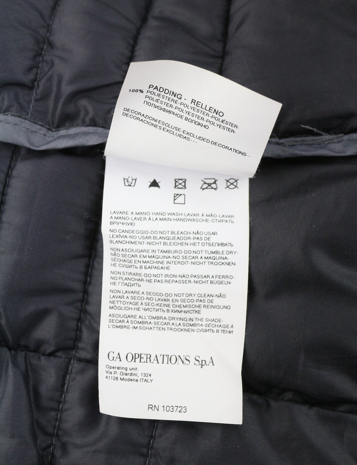 ARMANI JEANS Women Jacket EU44 Grey Faded Quilted Padded High Neck Full Zip