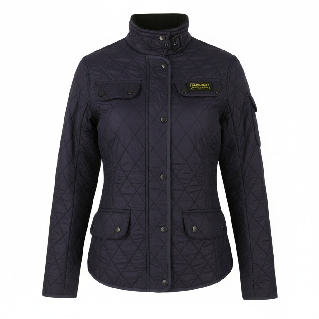 BARBOUR International Quilt Women Jacket EU40 Purple Fleece Lined Lightweight