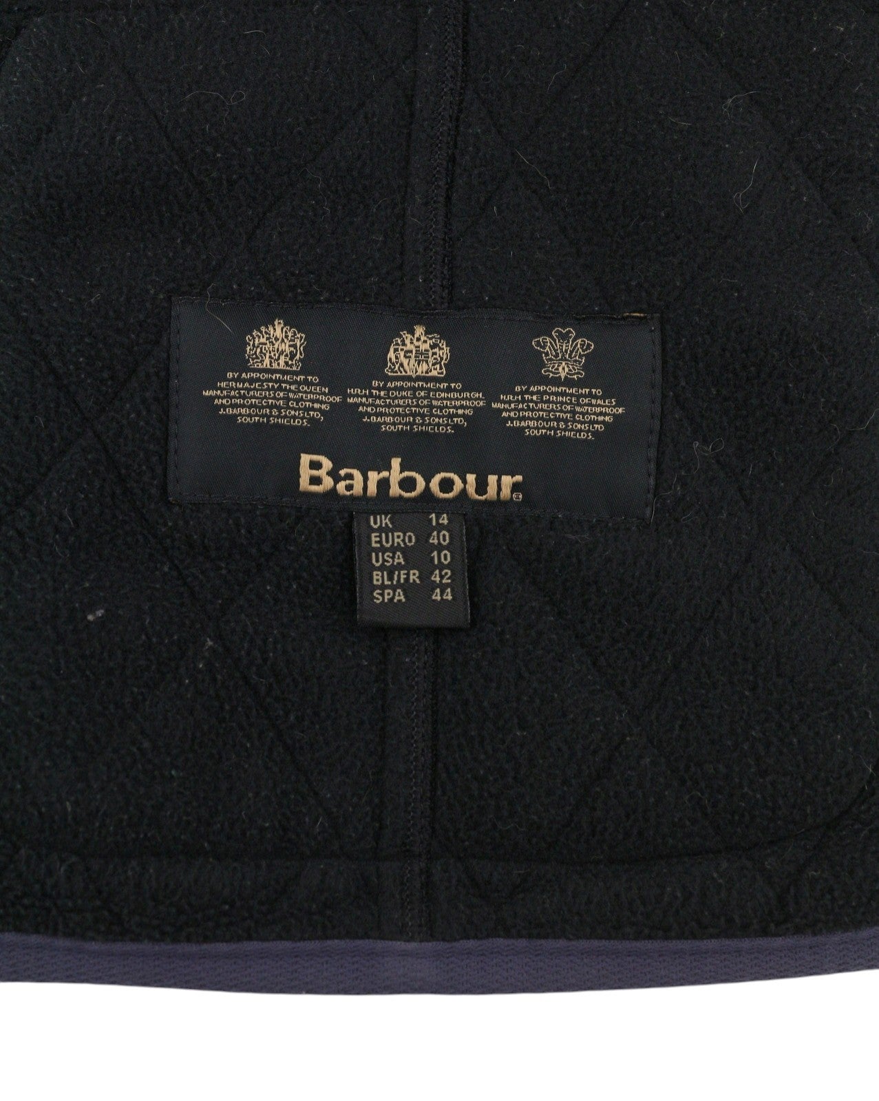 BARBOUR International Quilt Women Jacket EU40 Purple Fleece Lined Lightweight