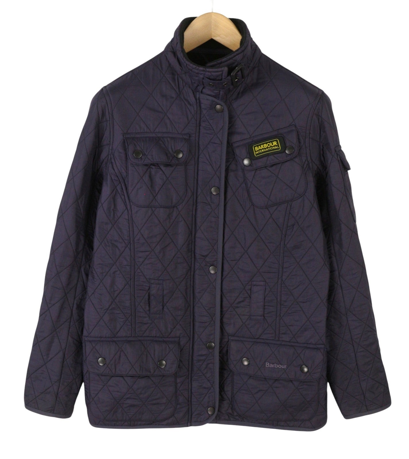 BARBOUR International Quilt Women Jacket EU40 Purple Fleece Lined Lightweight