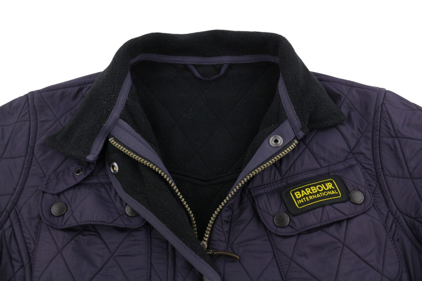 BARBOUR International Quilt Women Jacket EU40 Purple Fleece Lined Lightweight