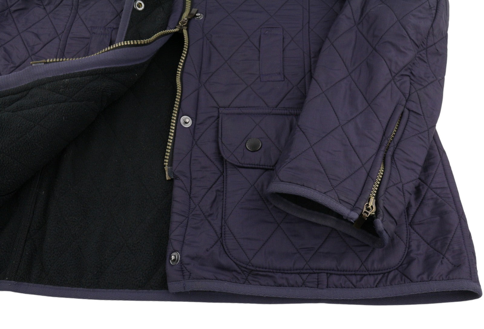 BARBOUR International Quilt Women Jacket EU40 Purple Fleece Lined Lightweight