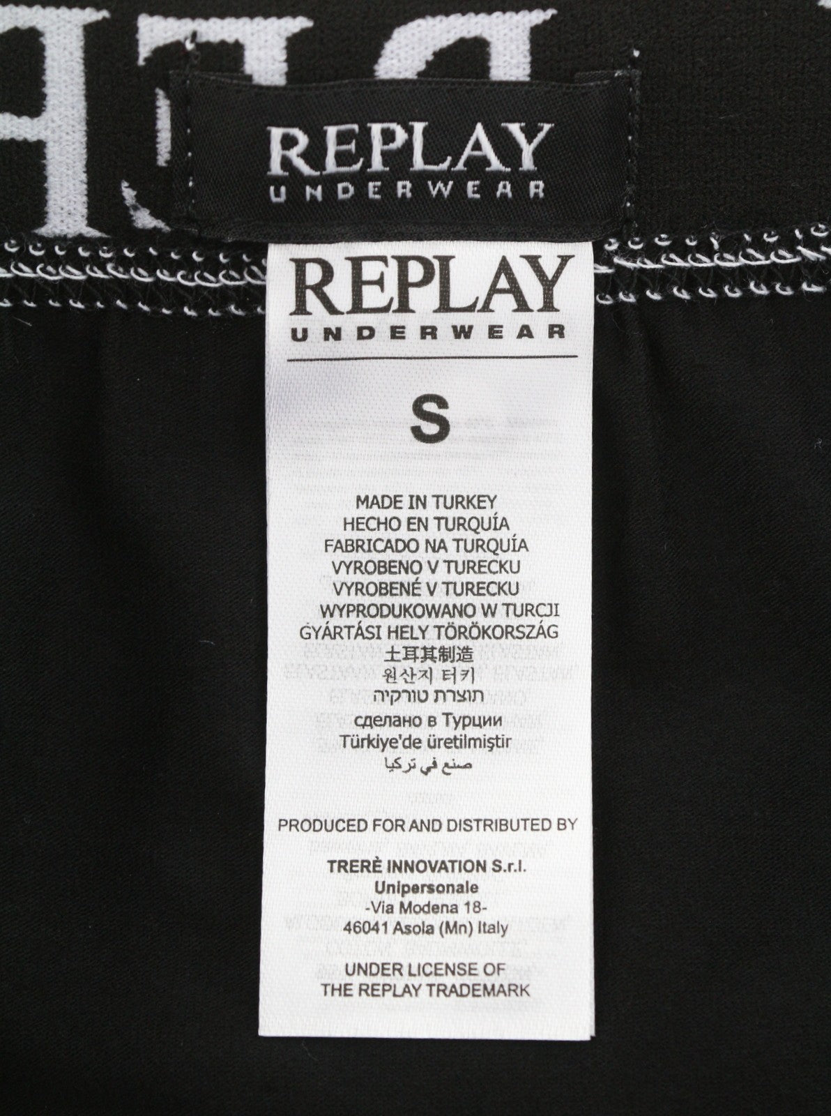 REPLAY Men Underwear S Black Elastic Waist Cotton Stretchy Trunks 2 Pack