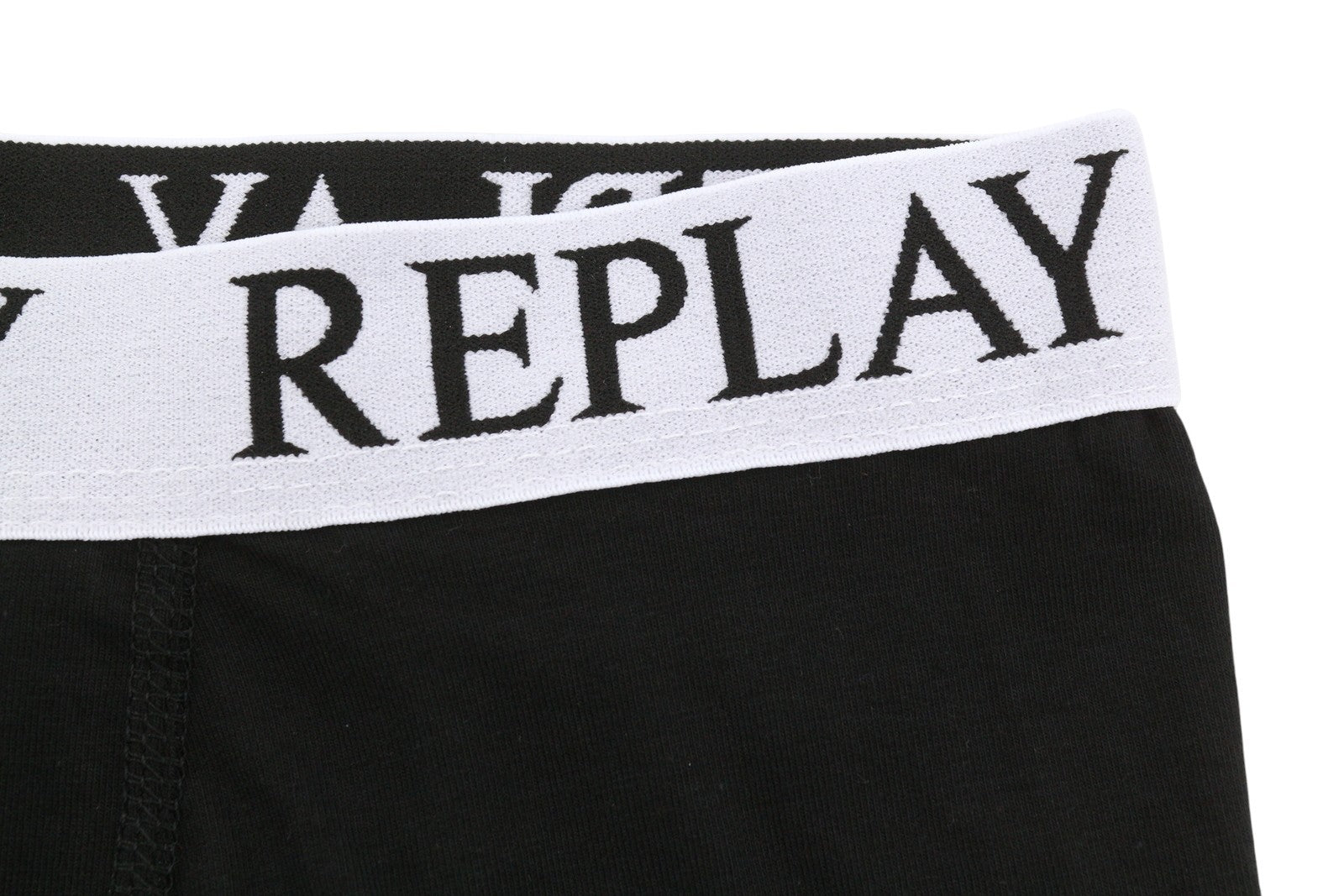 REPLAY Men Underwear M Black Elastic Waist Cotton Stretchy Trunks 2 Pack