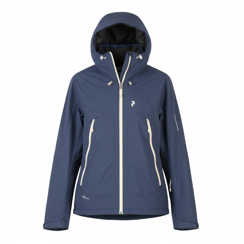 PEAK PERFORMANCE W Protect J Women Jacket S Blue HiPe Hooded Lightweight