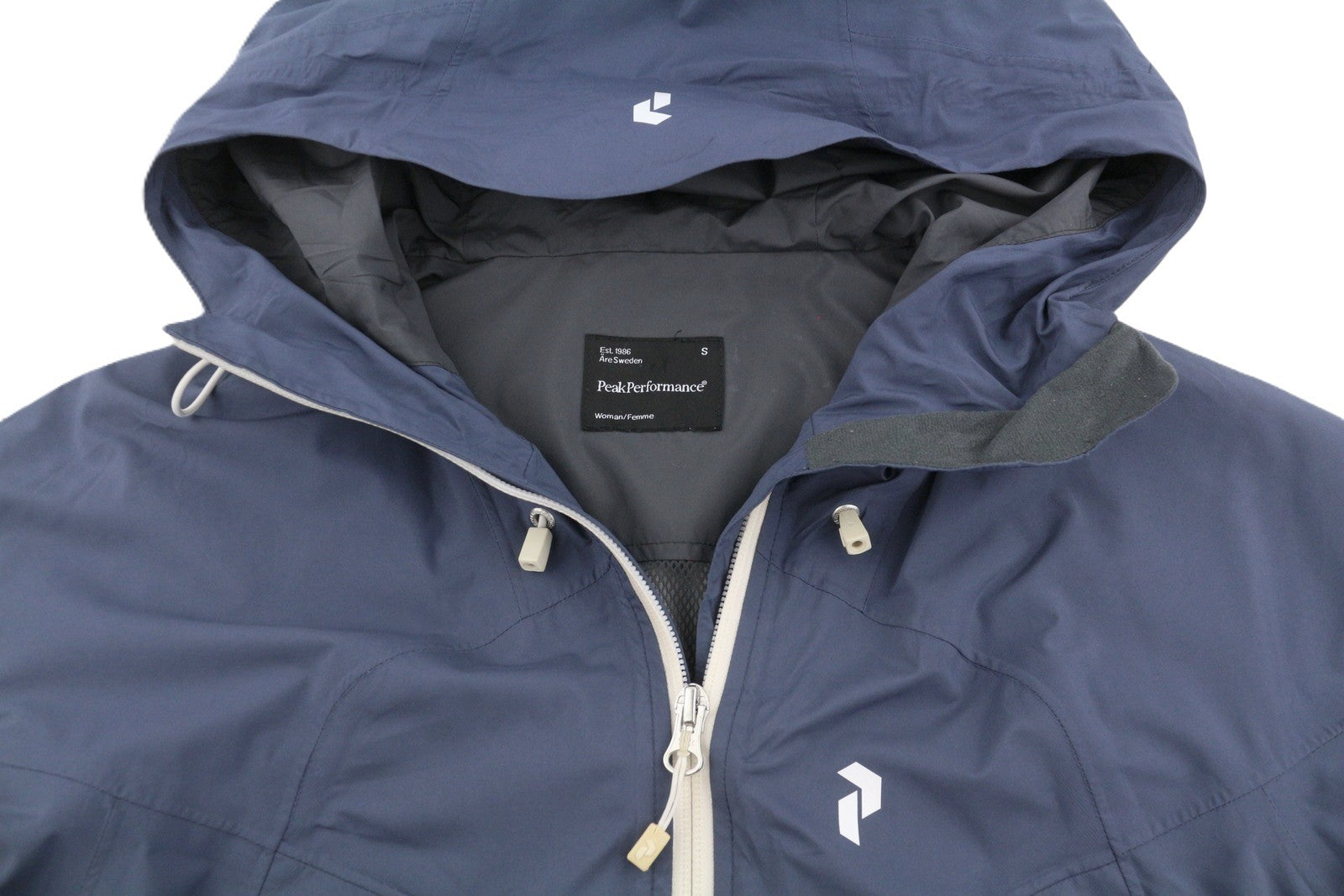 PEAK PERFORMANCE W Protect J Women Jacket S Blue HiPe Hooded Lightweight