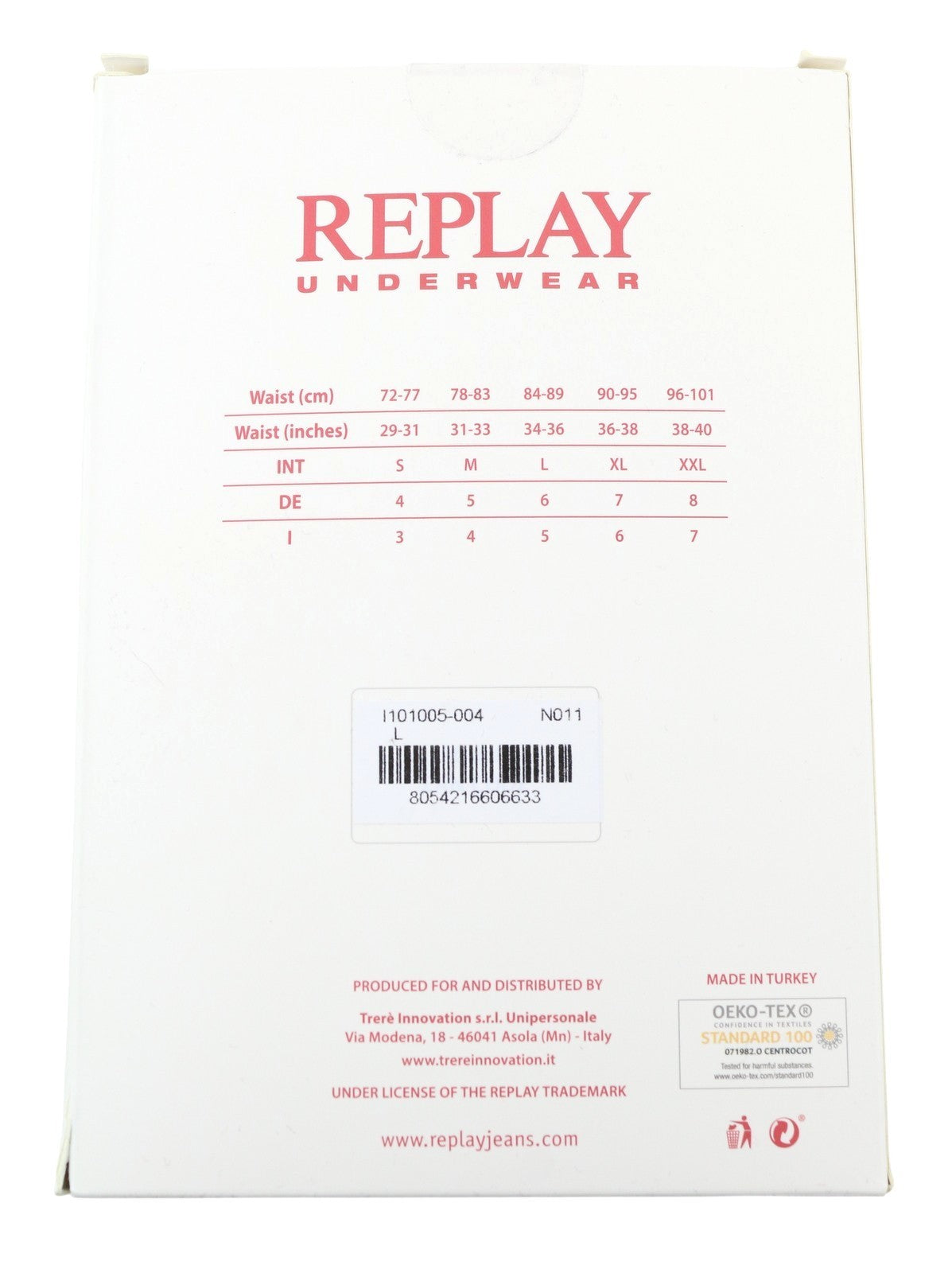 REPLAY Men Underwear L Black Elastic Waist Cotton Stretch Trunks 2 Pack