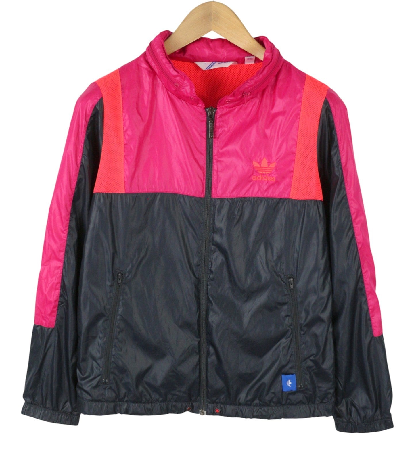 ADIDAS Women Jacket EU38 Windbreaker Hidden Hood Full Zip Lightweight