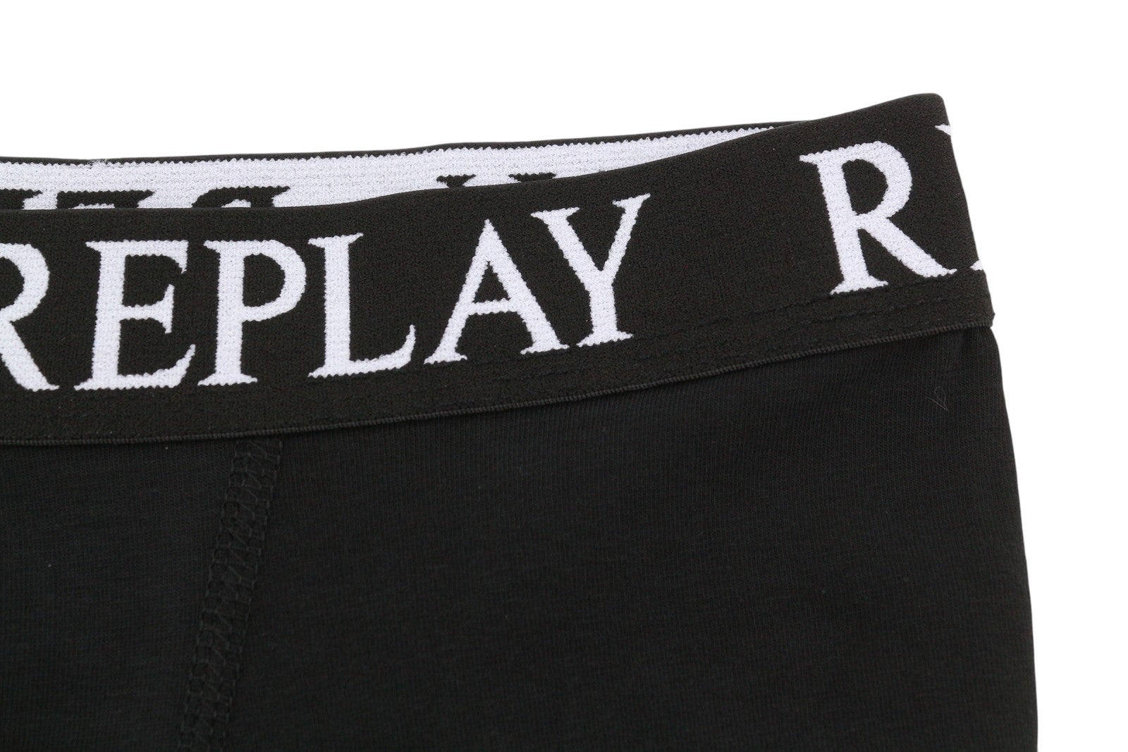 REPLAY Men Underwear S Black Elastic Waist Cotton Stretch Trunks 2 Pack