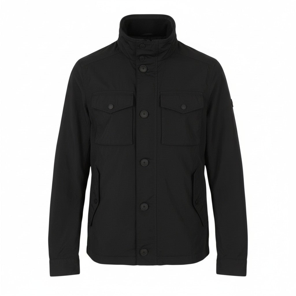 J. LINDEBERG Bailey Sports Nylon Men Jacket S Black Hidden Hood Lightweight