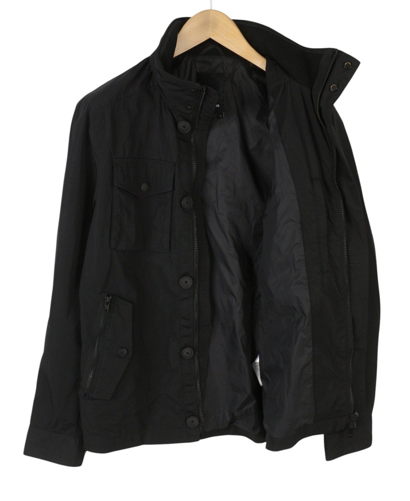 J. LINDEBERG Bailey Sports Nylon Men Jacket S Black Hidden Hood Lightweight