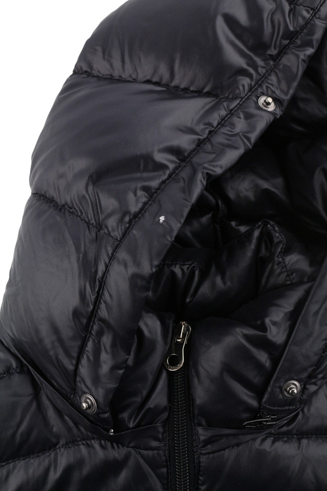 DUVETICA Women Jacket 42 M Black Down Filled Quilted Hooded Full Zip Puffer