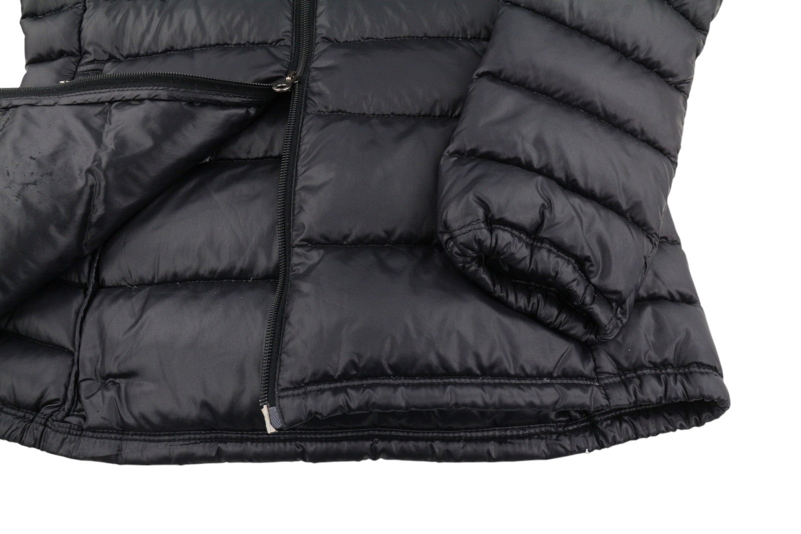 DUVETICA Women Jacket 42 M Black Down Filled Quilted Hooded Full Zip Puffer