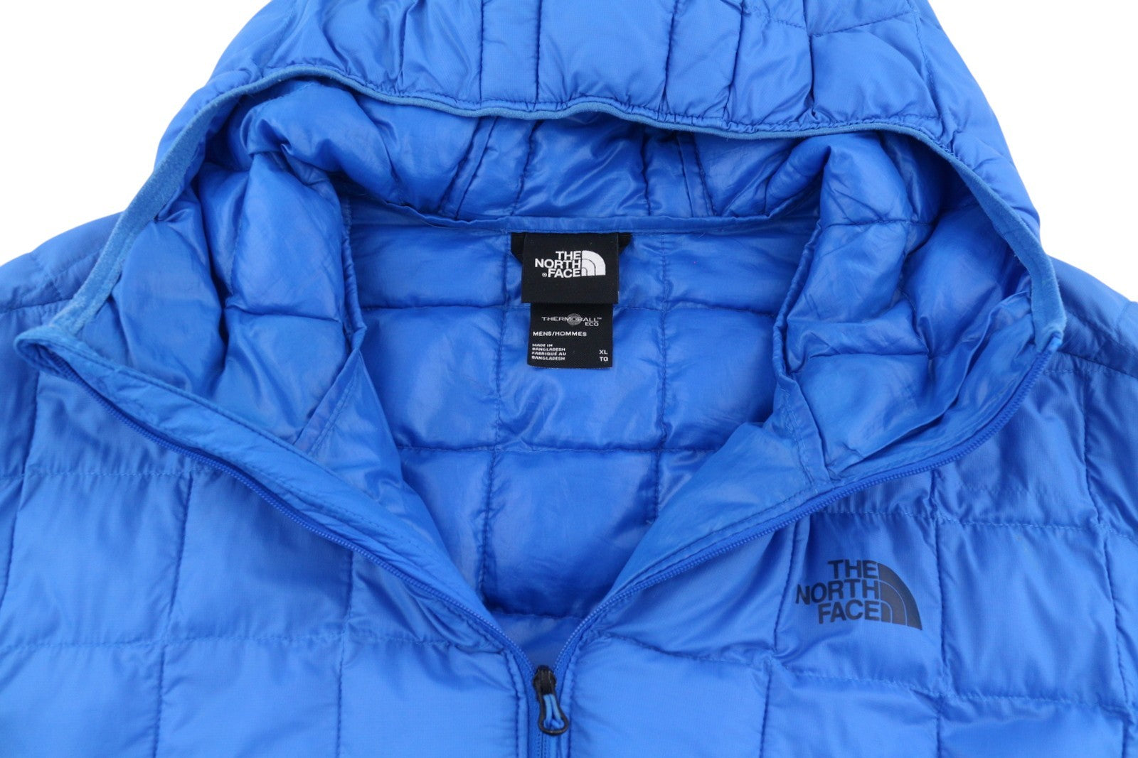 THE NORTH FACE Thermoball Eco Men Jacket XL Blue Padded Quilted Hooded Full Zip