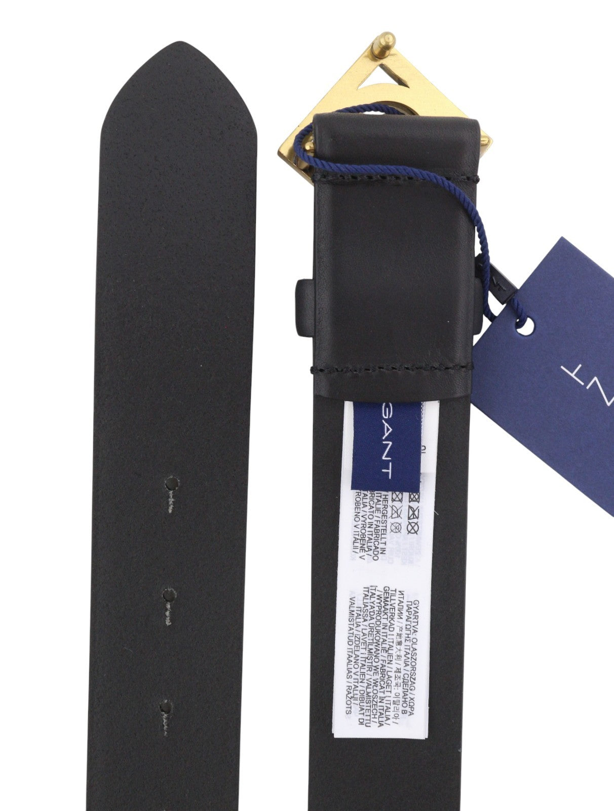 GANT Icon G Buckle Leather Women Belt 95 CM Black Snap Closure Casual Style