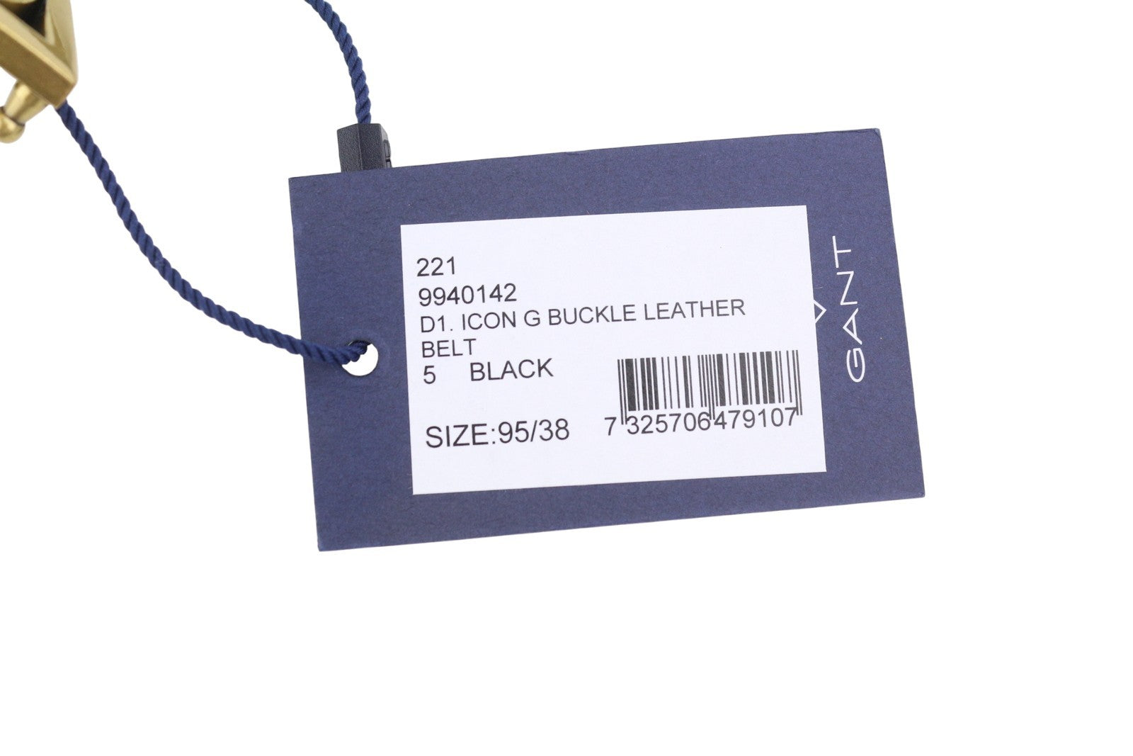 GANT Icon G Buckle Leather Women Belt 95 CM Black Snap Closure Casual Style