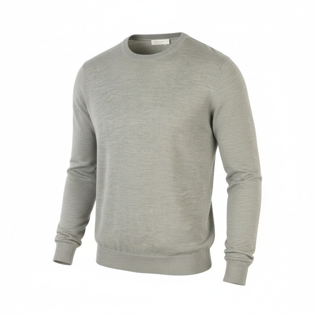 SUITSUPPLY Men Jumper M Grey Melange Merino Wool Knit Crew Pull On