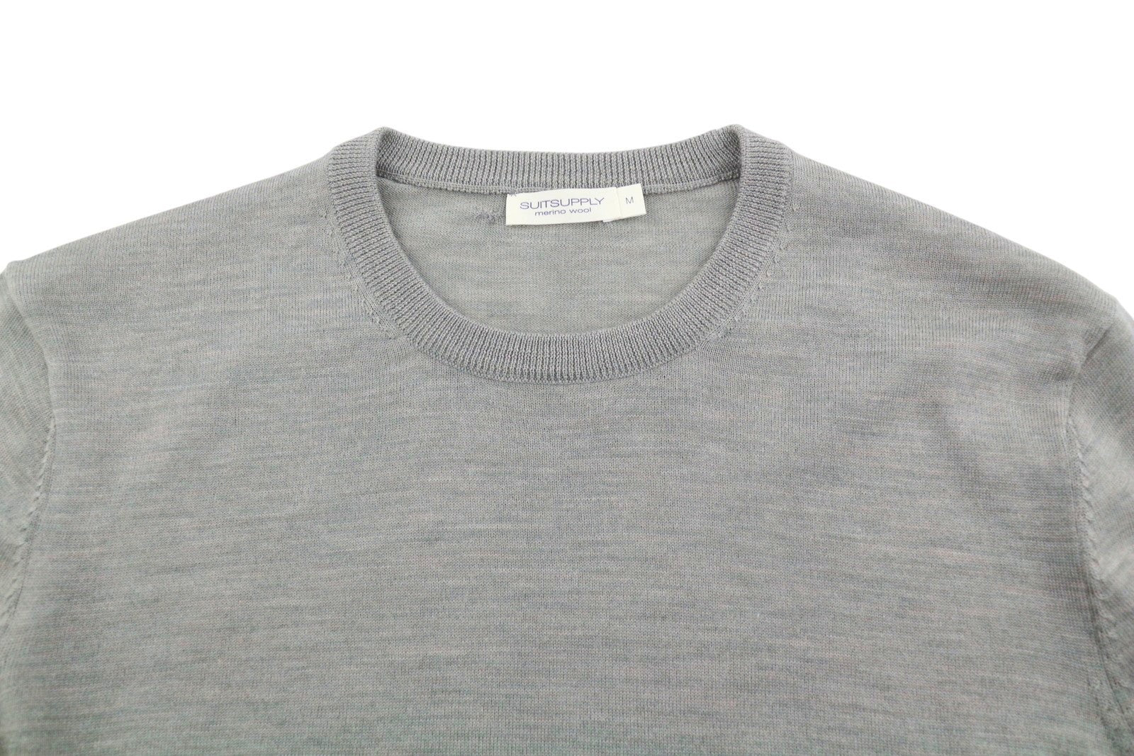 SUITSUPPLY Men Jumper M Grey Melange Merino Wool Knit Crew Pull On