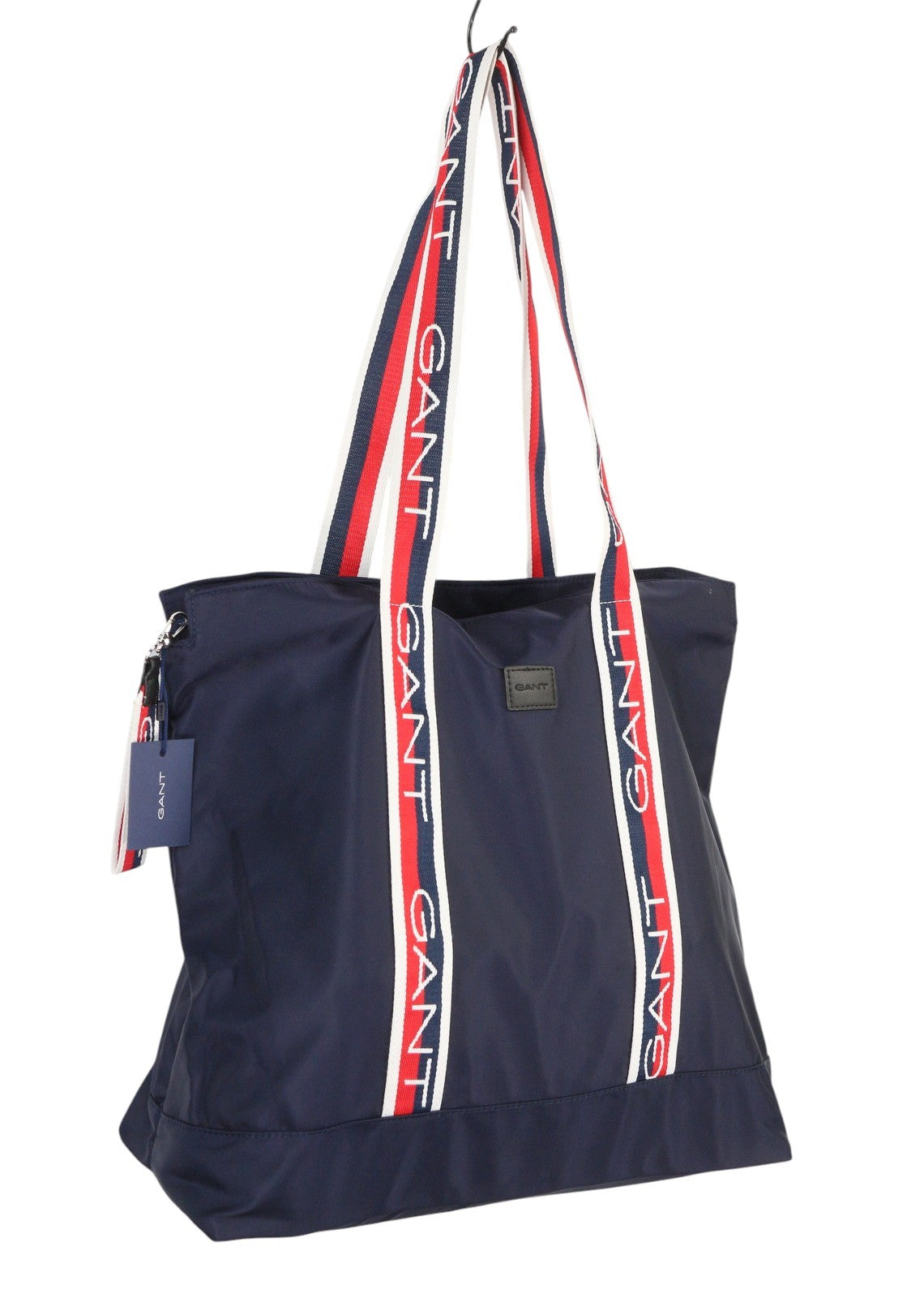 GANT Logo Shopper Women Bag OS Evening Blue Zip Closure Inner Pocket Logo
