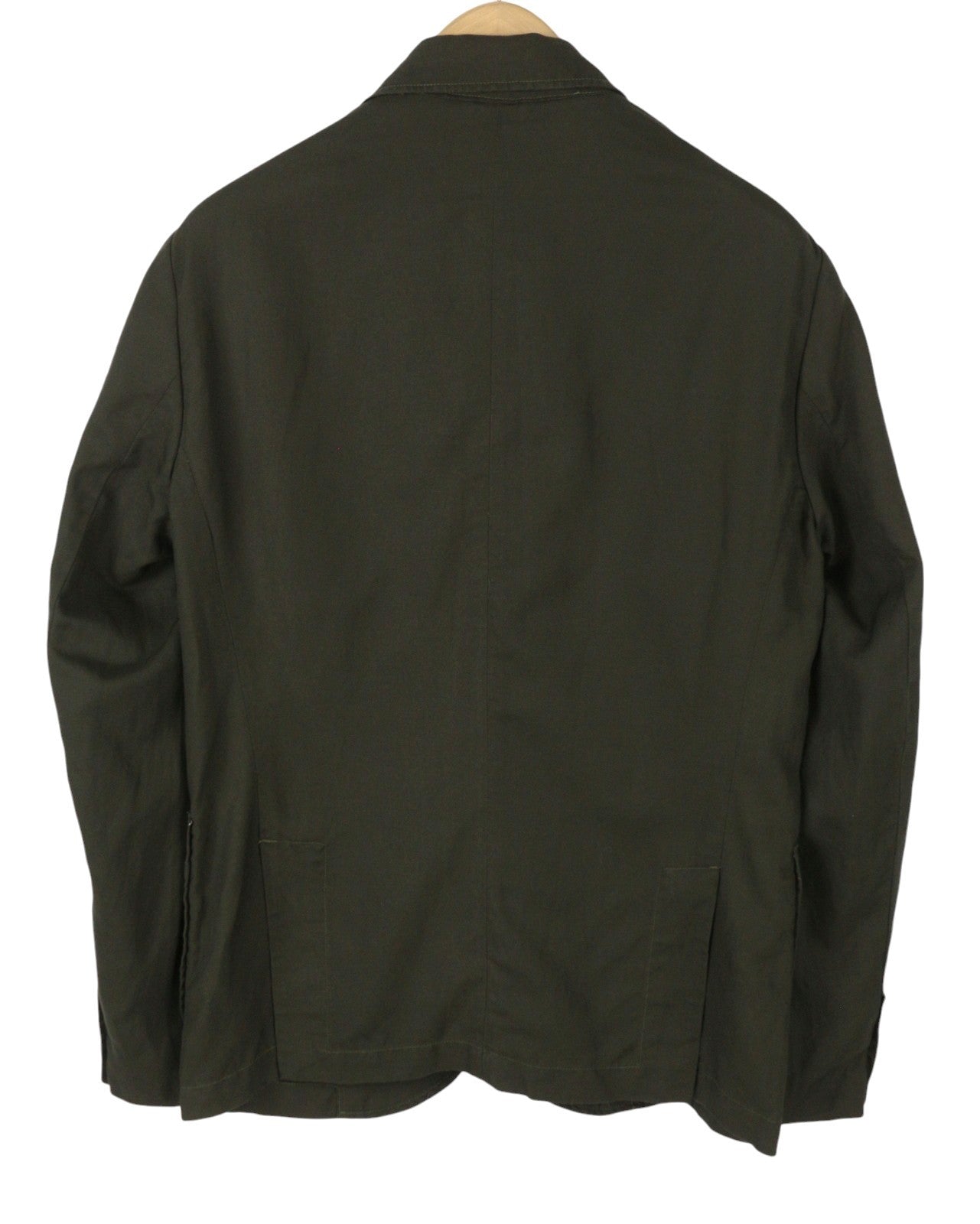 SCOTCH & SODA Men Blazer L Khaki Green Notch Lapel Unlined Single-Breasted