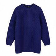 R13 Aran Sweater Women Dress S Blue Wool Cable Knit Long Sleeve Thick RRP855