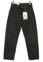 AMBUSH Relax Straight Women Jeans W27 Black Distressed Button Fly Denim RRP618