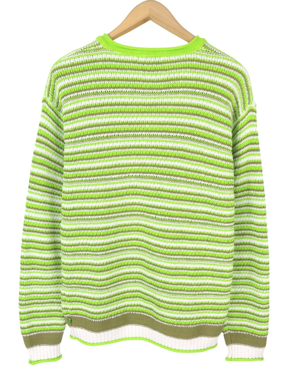 SCOTCH & SODA Men Jumper M Green Striped Tight Knit V-Neck Pull On