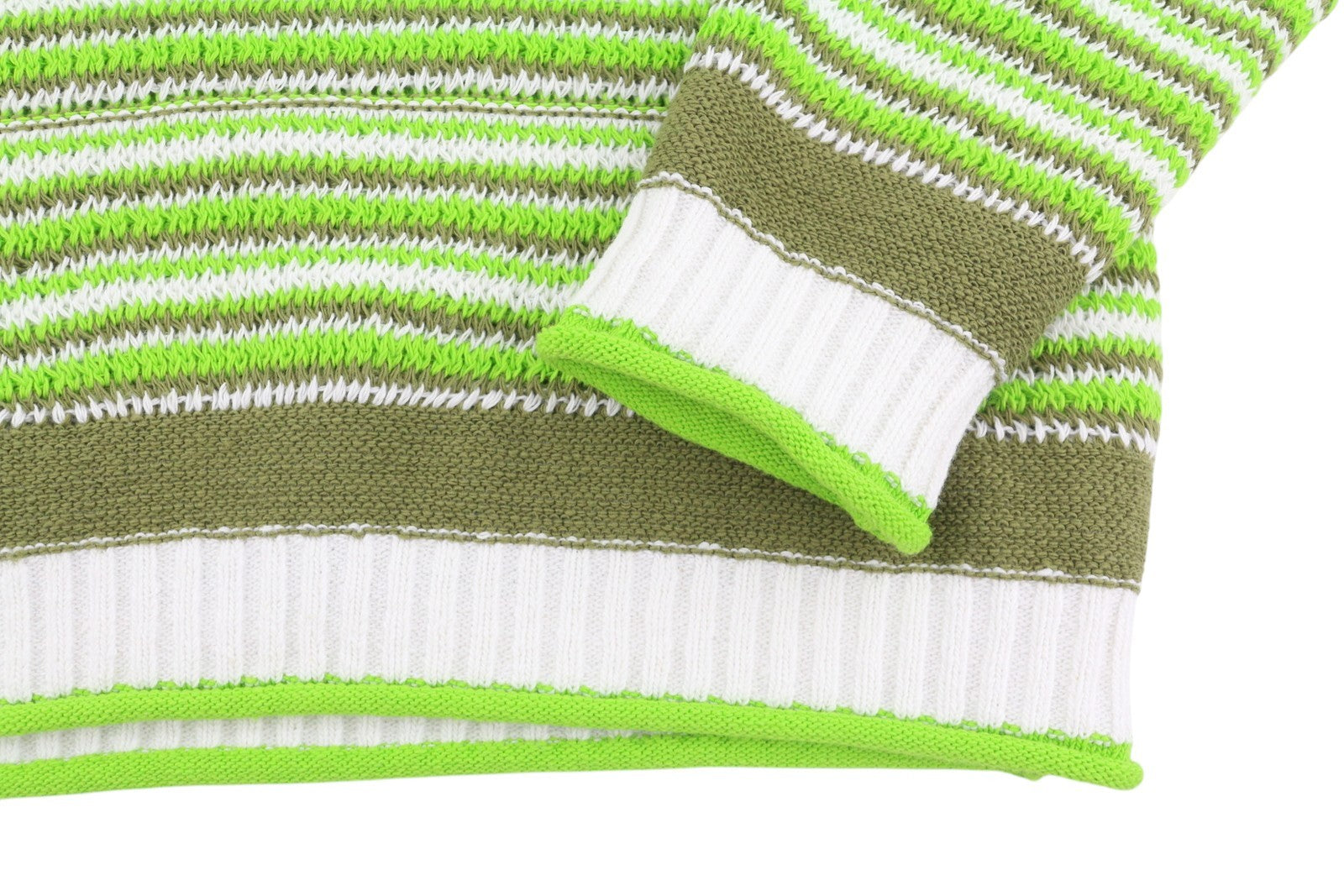 SCOTCH & SODA Men Jumper M Green Striped Tight Knit V-Neck Pull On