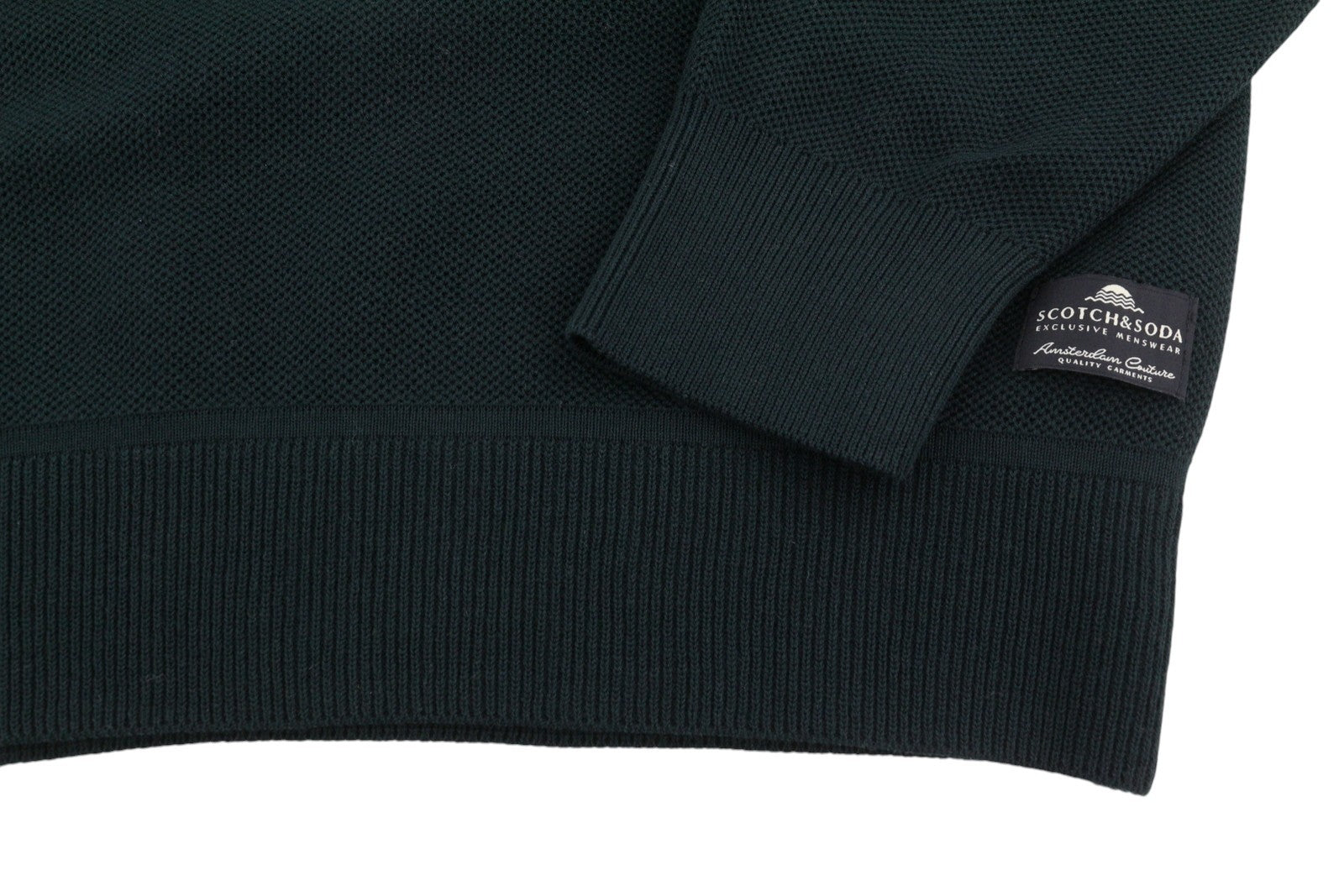 SCOTCH & SODA Men Jumper M Sea Green Waffle Knit Crew Neck Pull On