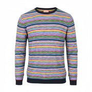 SCOTCH & SODA Men T-Shirt M Colourful Striped Thick Crew Neck Long Sleeve