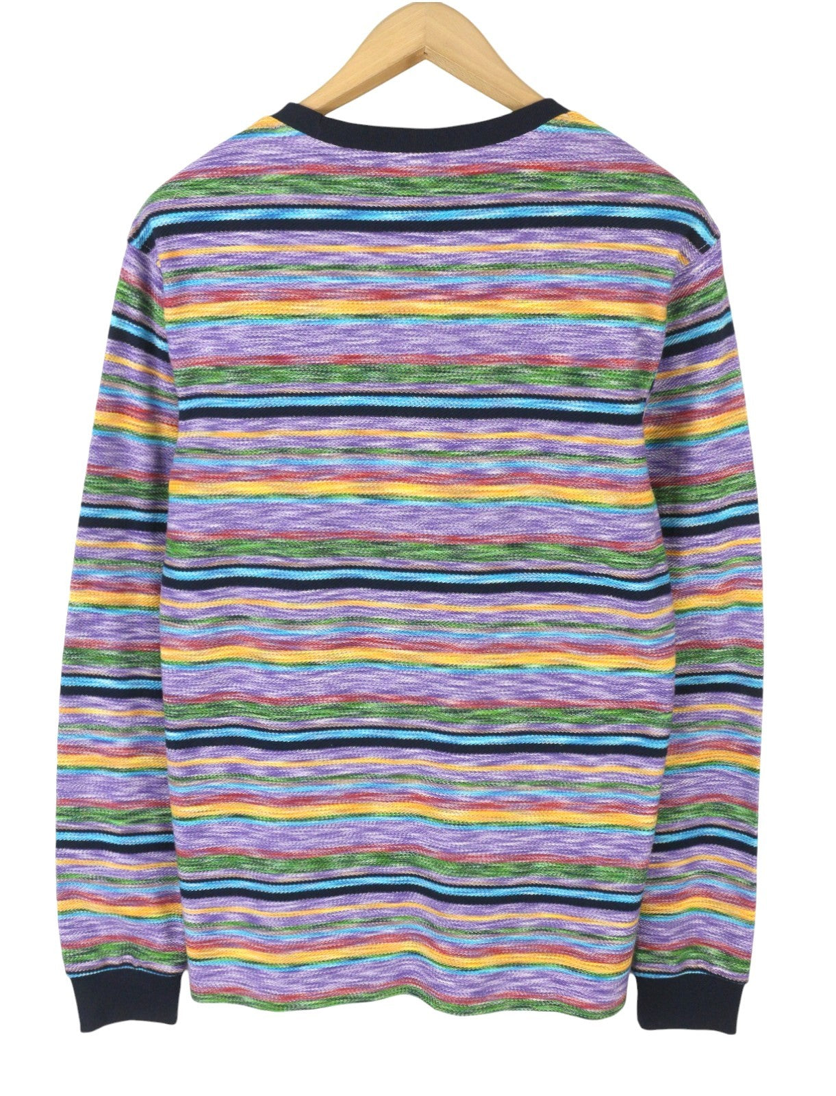 SCOTCH & SODA Men T-Shirt M Colourful Striped Thick Crew Neck Long Sleeve
